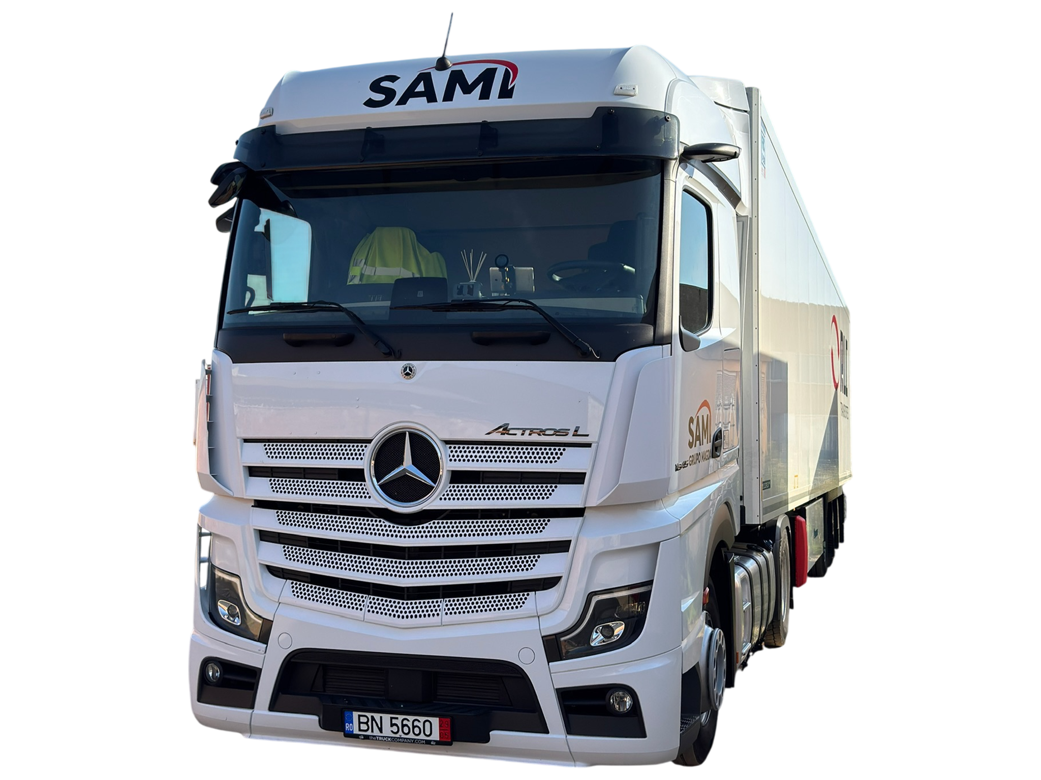 Camion Mercedes-Benz Actros modern si semiremorca frigorifica